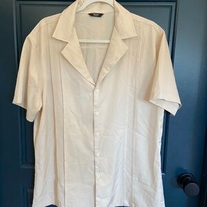 Breezy Cream Shirt & Shorts Set- size M